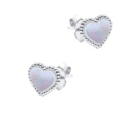 Beautiful Heart Shaped Silver Stud Earring STS-6319